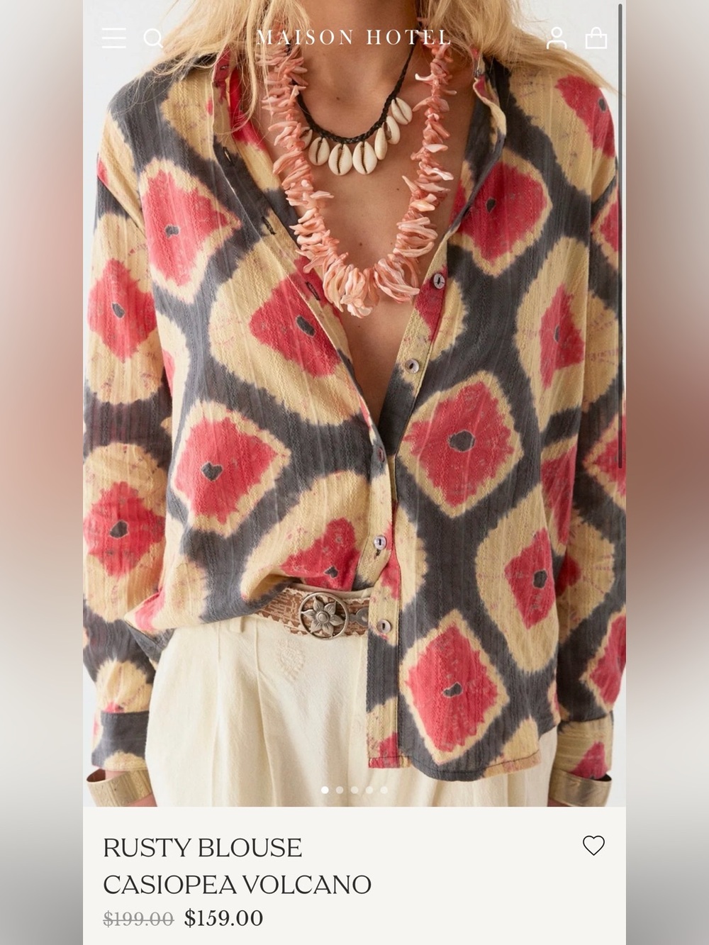 Maison Hotel Rusty Blouse - Casiopea Volcano Red & Black Medium